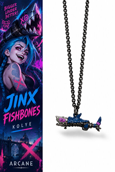 lootsepeti Anime Arcane Jinx Fishbones Paslanmaz Çelik Kolye
