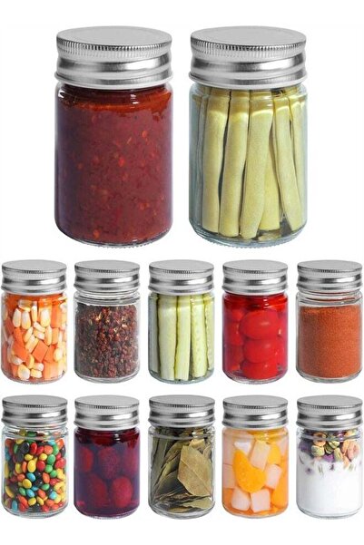 Arabest 12-Piece Clear Canning Jars Set,250ml Wide Mouth Jars with Airtight M...