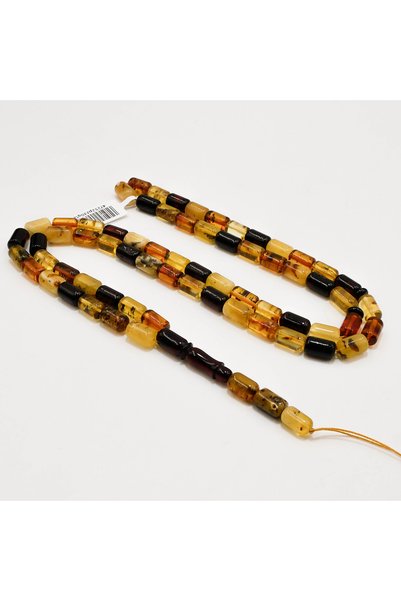 Generic Brand Mackintosh Amber Rosary – 69 Beads 7.5 ×12mm Multicolor Barrel ...