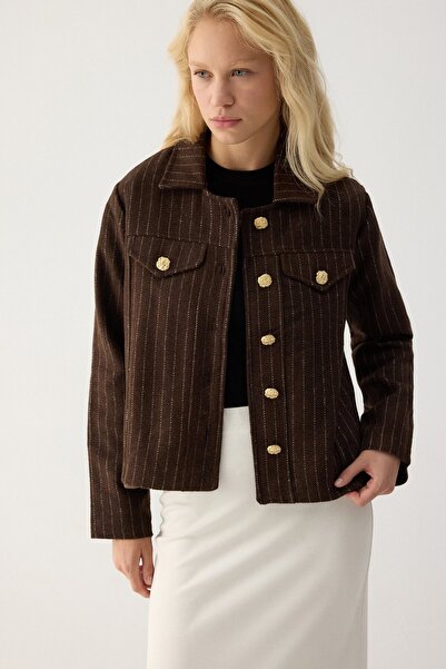 Touché Privé Short Striped Embroidered Jacket