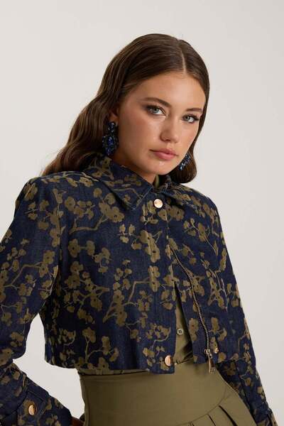 NOK İSTANBUL İconic Denim Blossom Jacket Denim-Green