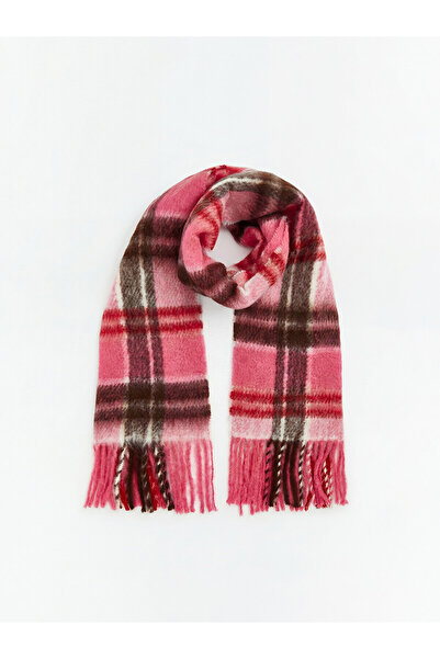 LC Waikiki Nevavm Farkıyla Lcw Accessories Pink Knitwear Plaid Women's Scarf