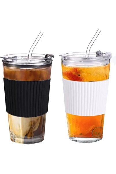 GENERAL Glass Coffee Cup with Straw