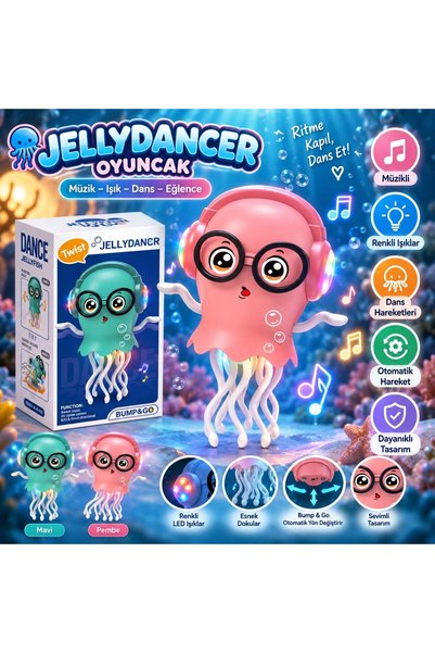 onestophube Jelly Dancer Dans Eden Denizanası Oyuncak – Müzikli, Renkli Işıkl...