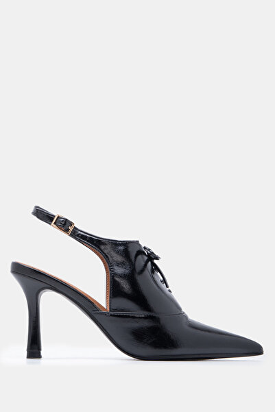 Luigi Μυτερές γόβες slingback με διακοσμητικό φιόγκο - Μαύρες - 36