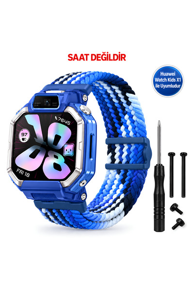 Dexmon Huawei Watch Kids X1 Akıllı Çocuk Saati Uyumlu Örgü Hasır Kumaş Kordon...