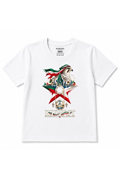 Rabona Fashion Tricou pentru copii cu grafică Steaua de Kuvait, șoim și orizont