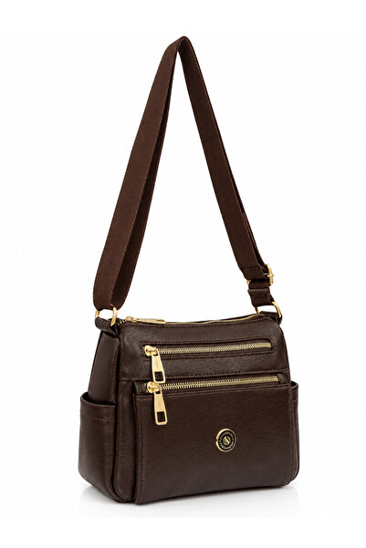 Sanmorris Women's Faux Leather Multi-Compartment Zippered Daily Use Crossbody...