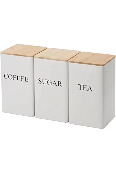 GENERAL Tea Coffee Sugar Canisters, 3 Piece of Metal Canister Storage Jar Con...
