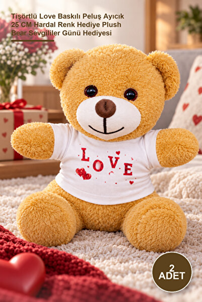 Yenilig 2 Pieces Plush Teddy Bear - Plush Teddy Bear with T-Shirt and Love Pr...