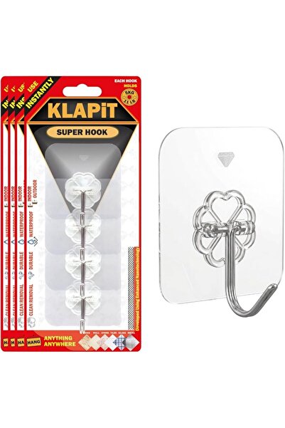KLAPITA KLAPiT SUPER HOOK Heavy Duty Adhesive, Holds 11 pounds or 5Kg Weight,...