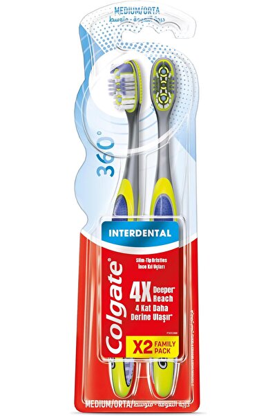 Colgate Palmolive Colgate Toothbrush 360 Interdental, Multipack Medium Toothb...