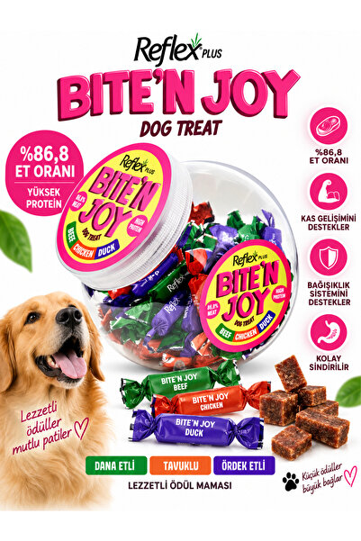 Plus Bite'n Joy - Dana Etli, Tavuklu ve Ördek Etli Köpek Ödül Maması 250g