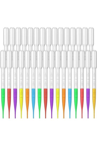 X SPRING Xspring 100PCS Plastic Disposable Transfer Pipettes, 3ml Graduated E...