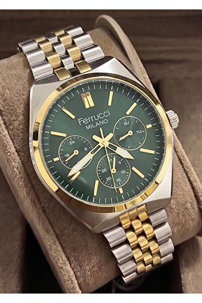 Ferrucci Men's Functional Metal Mesh Cord Wristwatch with 2 Year Warranty