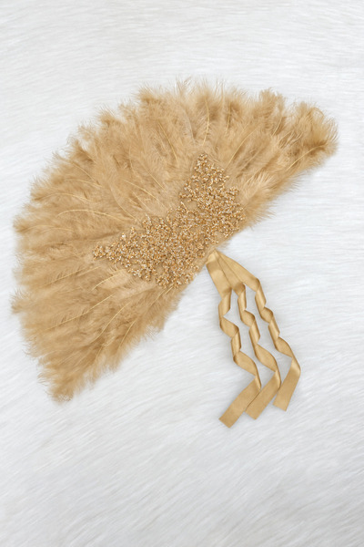 ZEYMERADE Gold Bridal Fan, Sparkling Vip Pine Laced Henna Bachelorette Party ...