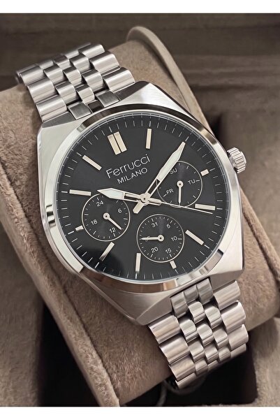 Ferrucci Men's Functional Metal Mesh Cord Wristwatch with 2 Year Warranty