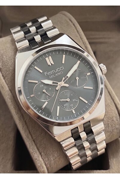 Ferrucci Men's Functional Metal Mesh Cord Wristwatch with 2 Year Warranty