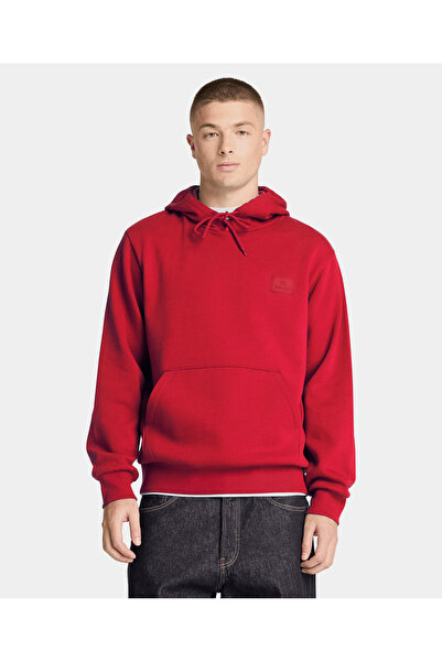 Timberland Silicon Badge Bb Hoodie Men's Red Sweatshirt