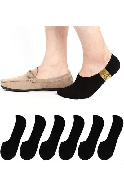GENERAL No Show Socks Men Casual Invisible Loafer Socks Cotton Thin Boat line...