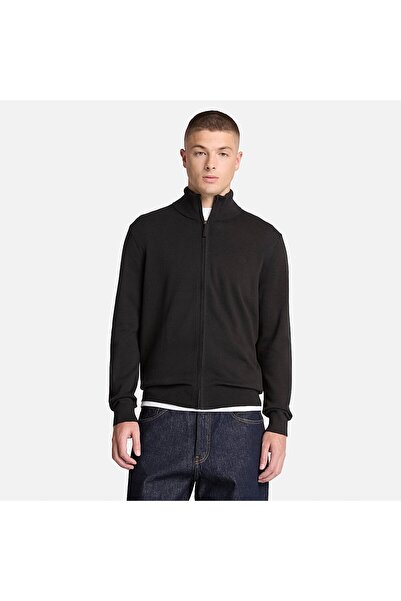 Timberland Williams River Cotton Full Zip Sweater Men's Black Sweatshirt