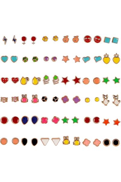 Shining Diva Fashion Multicolor Non Precious Metal Base Metal Heart Box Earri...