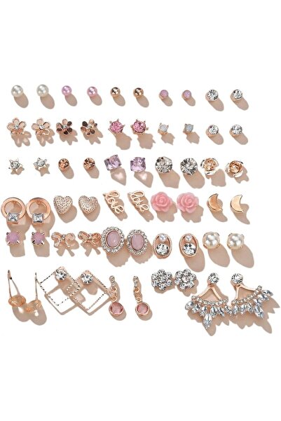Shining Diva Fashion 30 Pairs Combo Set 18k Rose Gold Latest Stylish Earrings...