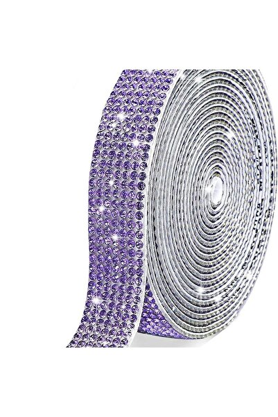 Choice 1Pcs 1Yard 4-row-violets 1Yard Self Adhesive Crystal Rhinestone Sticke...