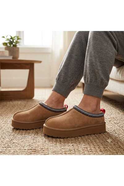 VESEO Women's Comfortable High-Top Suede Furry Boots/Slippers