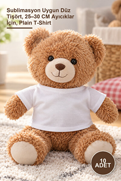 Yenilig 10 Pieces Unprinted Plush Toy T-Shirts – Sublimation Suitable Plain T...