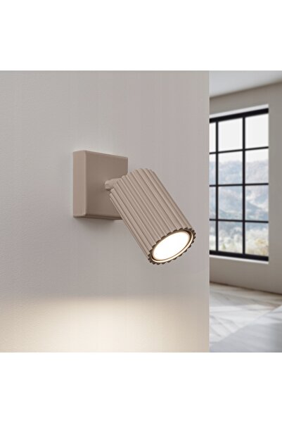 Sollux Lighting Aplică de perete taupe, orientabilă, cu reflector ondulat 1xG...