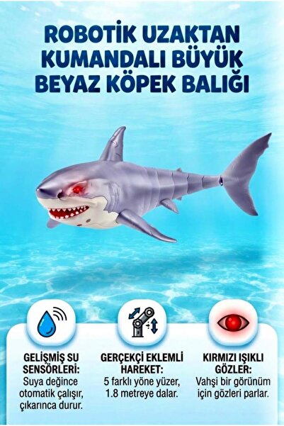 Tıfıl Toys Gioc-Hi Prezio-Si Kırmızı Işık Gözlü Su Sensörlü Yüzen Gerçekçi Ek...