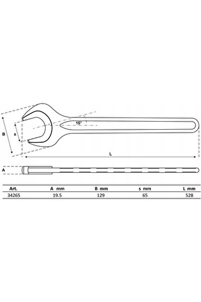 BGS Cheie fixă de 65mm, rezistentă, forjată, DIN 894 BGS-Germania