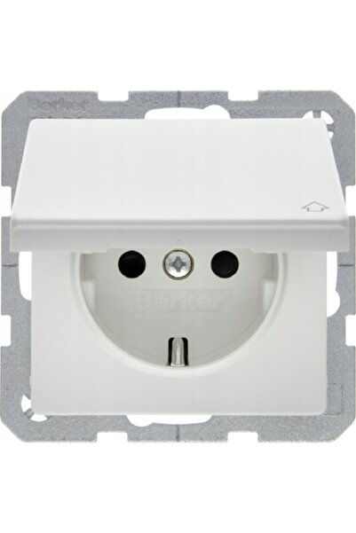 hager Priză SCHUKO Berker Q.x cu capac alb 47516089