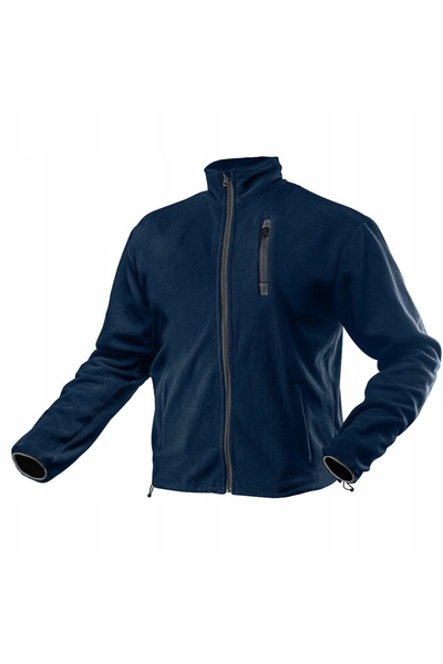 NEO Tools Hanorac de lucru din fleece, albastru marin, cu închidere cu fermoa...