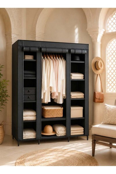 Roman Gifts Premium Wardrobe Clothes Storage Organizer Fabric Wardrobe For Cl...