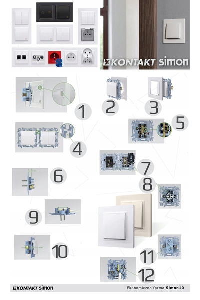 Kontakt-Simon Simon 10 Priză de computer simplă RJ45 Categoria 6 negru C61.01/49
