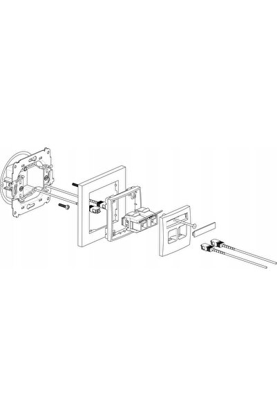 KARLIK Priză telefonică dublă MINI 2xRJ11 alb mat 25MGTBO-2