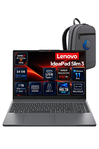 LENOVO IdeaPad Slim 3 AMD Ryzen 7 170 24 GB DDR5 1 TB SSD Radeon 680M 15.3'' ...