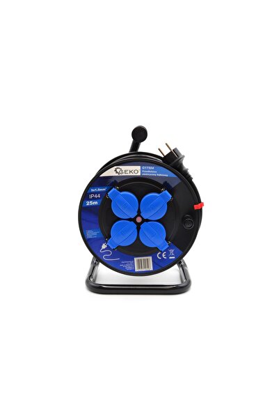 GEKO Prelungitor electric 3x1.5mm² 25m 4 prize negru IP44