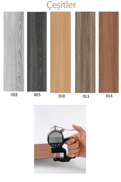 Bien Home 11 Adet, 60x15 Cm 1 m² Açık Gri Meşe, Gri-Bej Tonlarında Esnek Yıkanabilir Kesilebilir Silinebilir Zemin Duvar Parke Yer Döşemesi Kendinden Yapışkanlı PVC Zemin Kaplaması -Z003