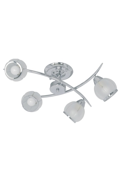 Klausen Ceiling light Gloria KL-7174, 4xE14, white chrome, glass, elegant cla...