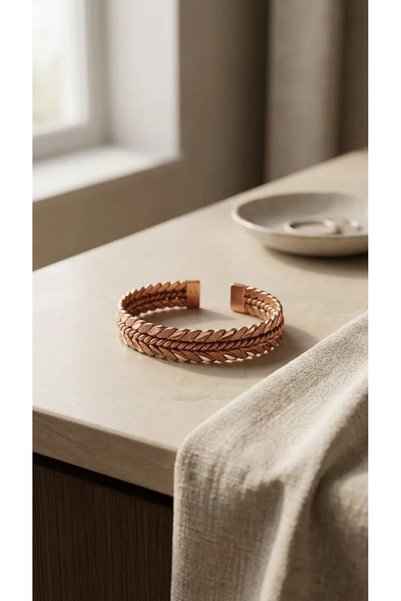 AURA COPPER Copper Bracelet Women Men Handmade Open Cuff Bracelet