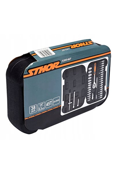 Sthor Set de scule 1/4 " 38 de piese din oțel carbon, cu antrenare AS, pentru...