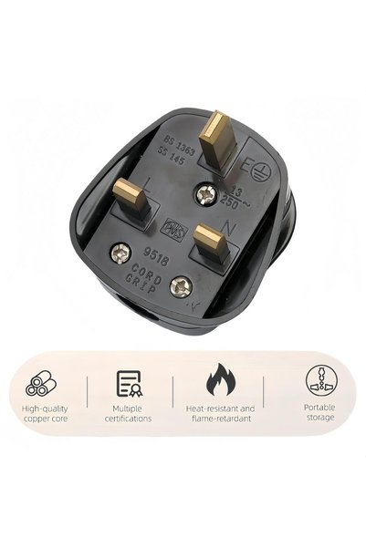 GENERIC4 UK 3-Pin Plug Adapter with 13 Amp 250 Volt Fuses, Safe and Easy to I...