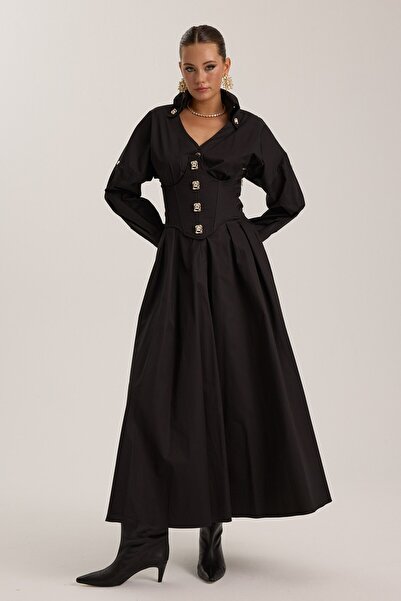 NOK İSTANBUL Tailored Grace Dress Black