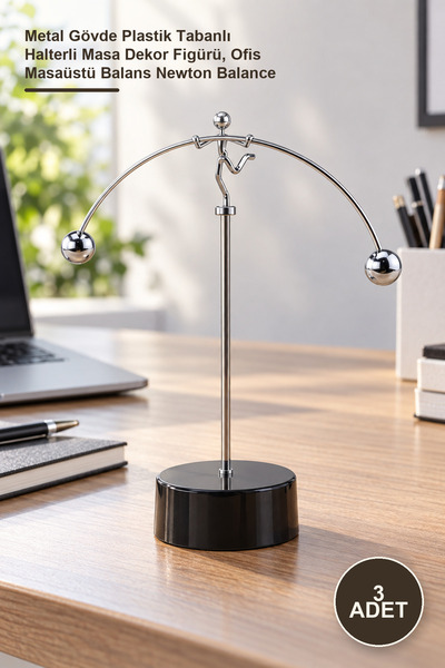 Yenilig 3 Τεμάχια Newton Balance Man - Μεταλλικό σώμα με πλαστική βάση Φιγούρ...