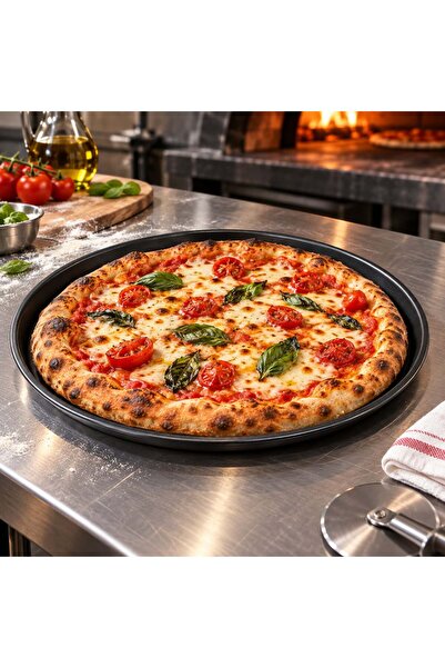 Fida Pizza Tavası Teflonlu Düz 22 Cm Profesyonel 32 cm