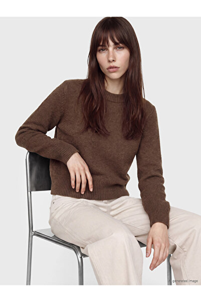 LC Waikiki Lcw Vision Brown Oval Collar Women's Knitwear Sweater with Nevavm ...