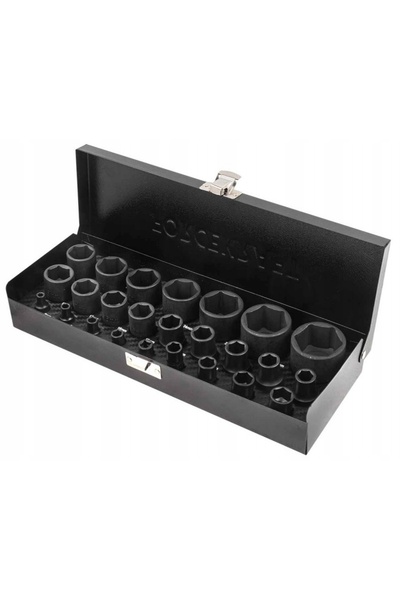 FORCEKRAFT Set de chei tubulare de impact 1/2 " și 1/4 " 25 piese, în cutie m...
